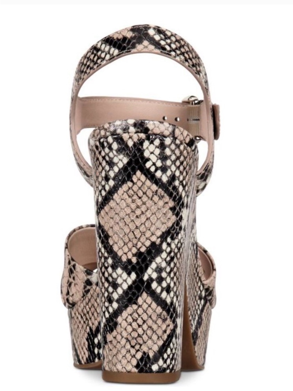 kate spade Pink Snake-Print Platform Sandal with Chunky Heel - Picture 3 of 9